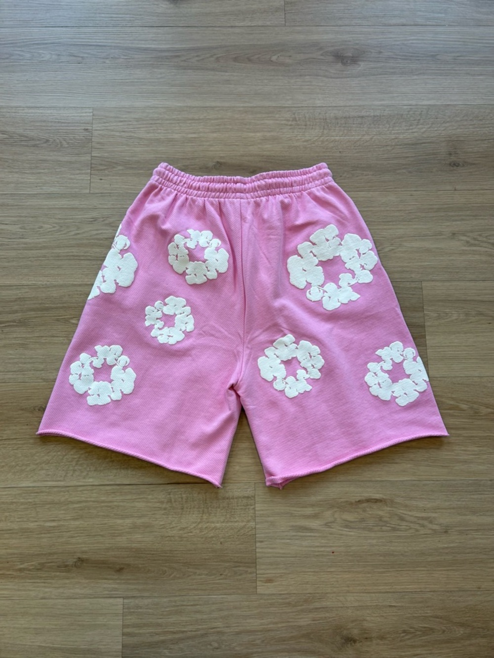Pink Floral Appliqué Men’s Hybrid Shorts